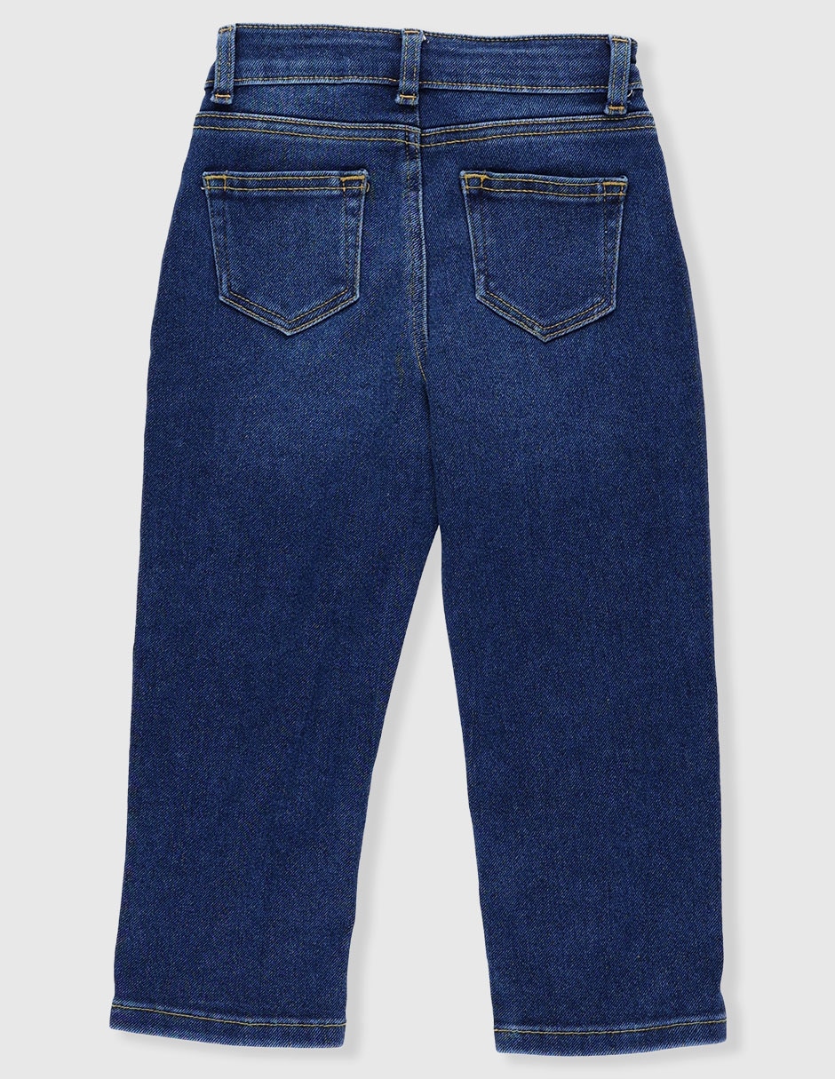 Jeans straight Weekend lavado obscuro para niña