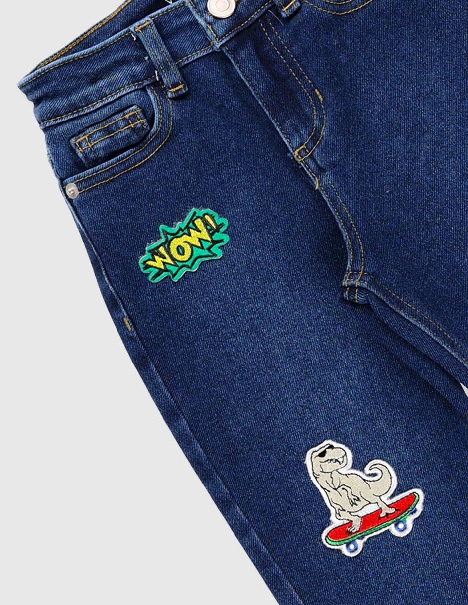 Jeans straight Weekend lavado obscuro para niña
