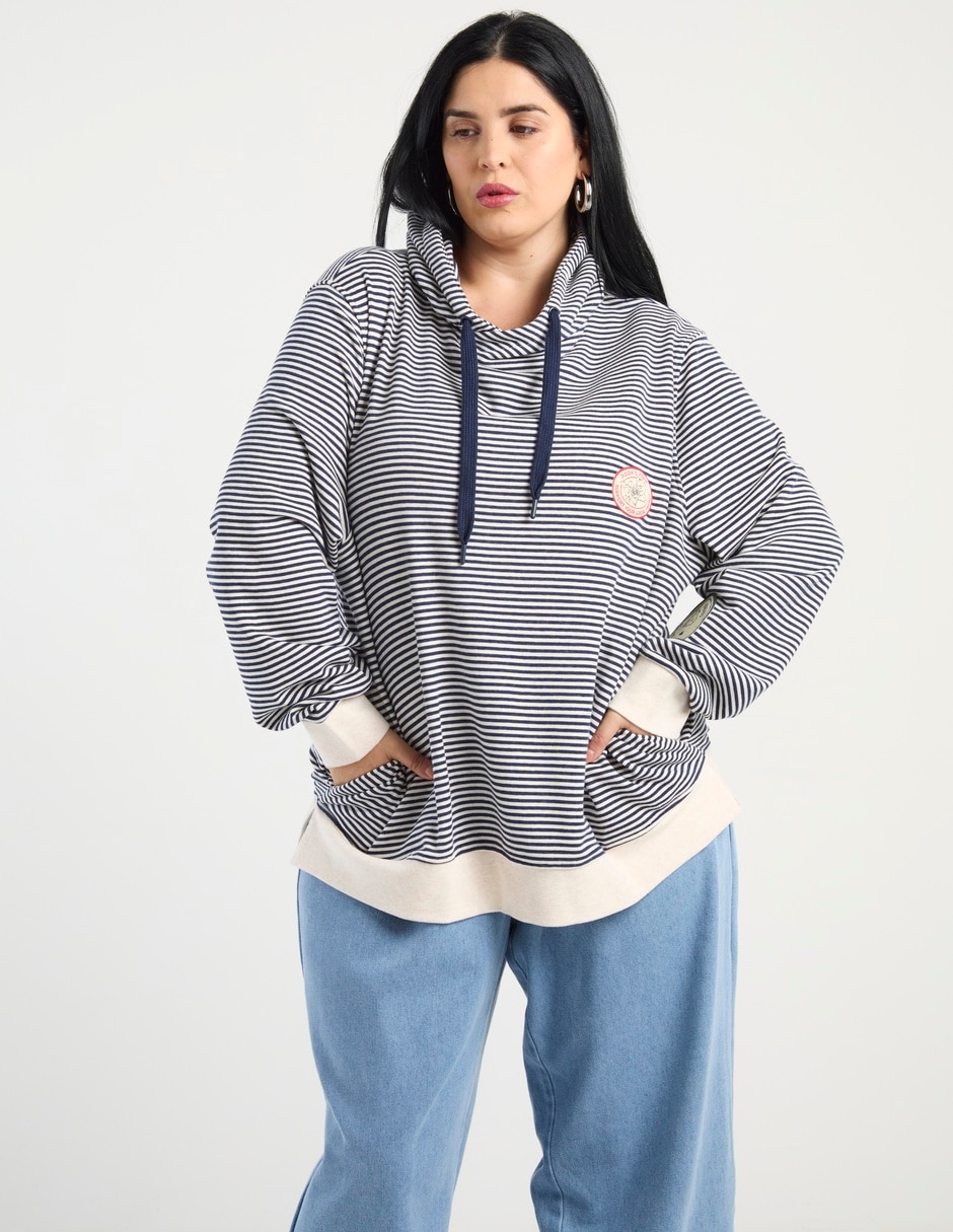 Sudadera con capucha y bolsa para mujer