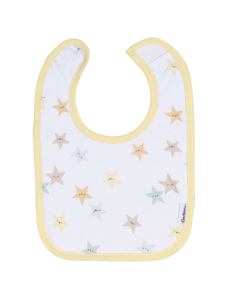 Set babero Gerber Starry Smiles etapa 6 bebé unisex con 2 piezas