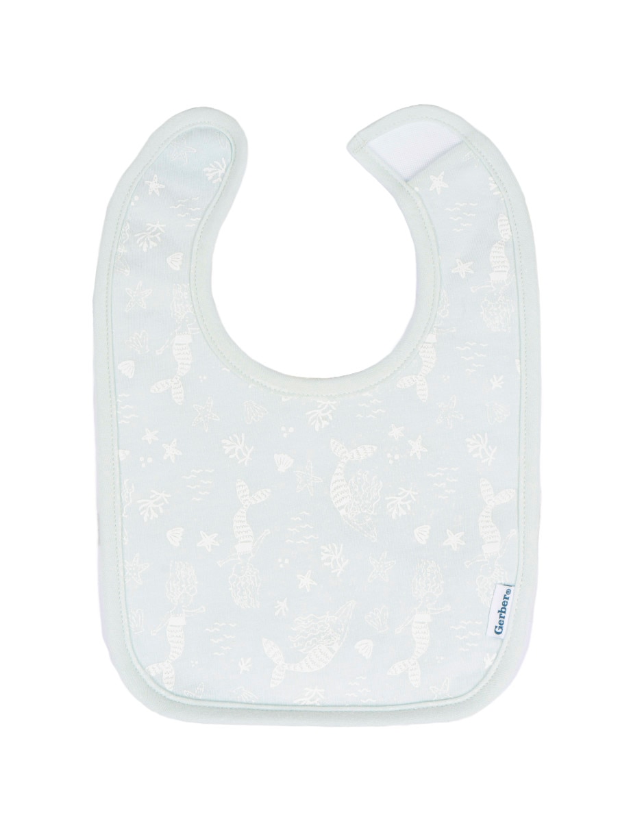 Set babero Gerber Sea Sheels etapa 6 bebé niña con 2 piezas