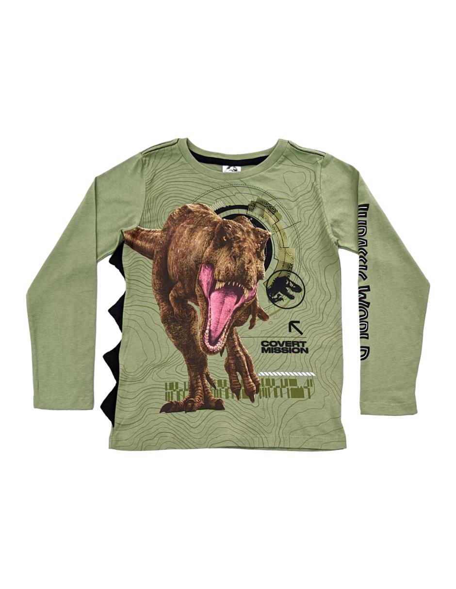 Playera Jurassic World manga larga para niño