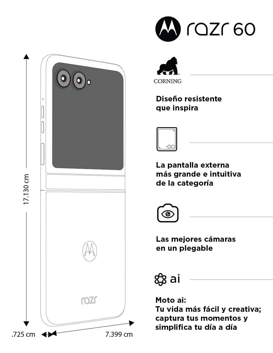 Smartphone Moto Razr 60 POLED 6.9 pulgadas Telcel 11