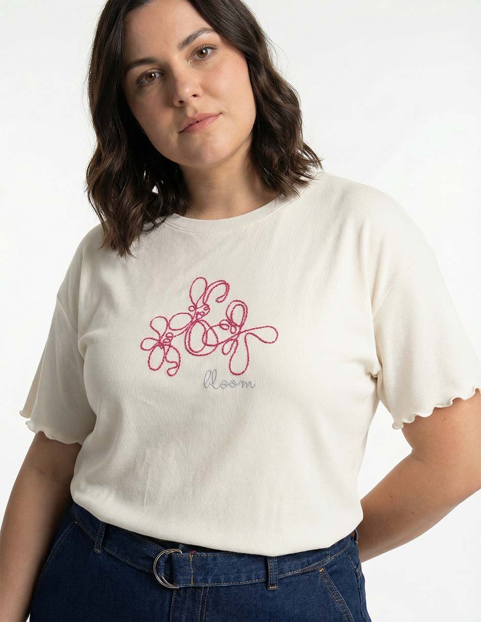 Playera manga corta cuello redondo para mujer 4