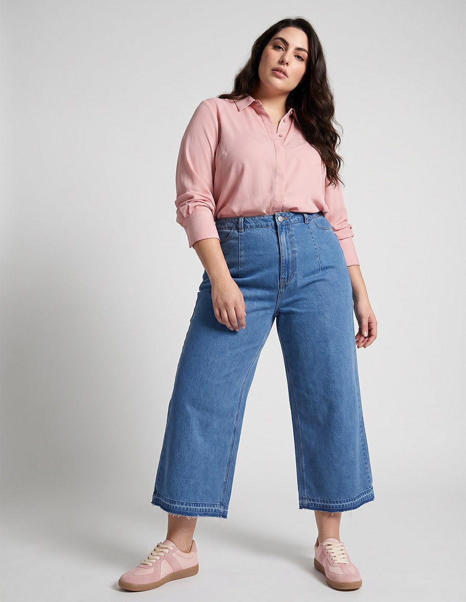 Jeans wide leg weekend plus para mujer