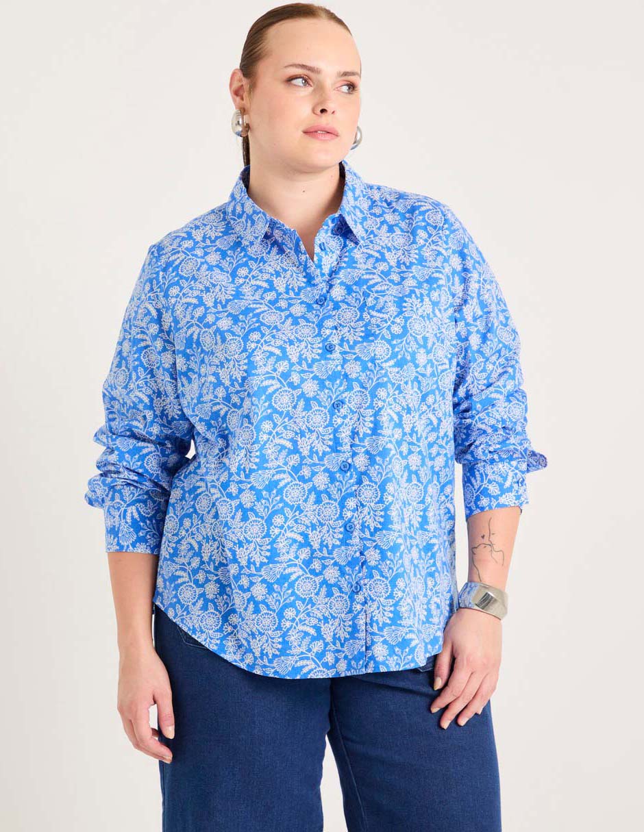 Blusa camisera manga larga para mujer Blusa camisera manga larga para mujer
