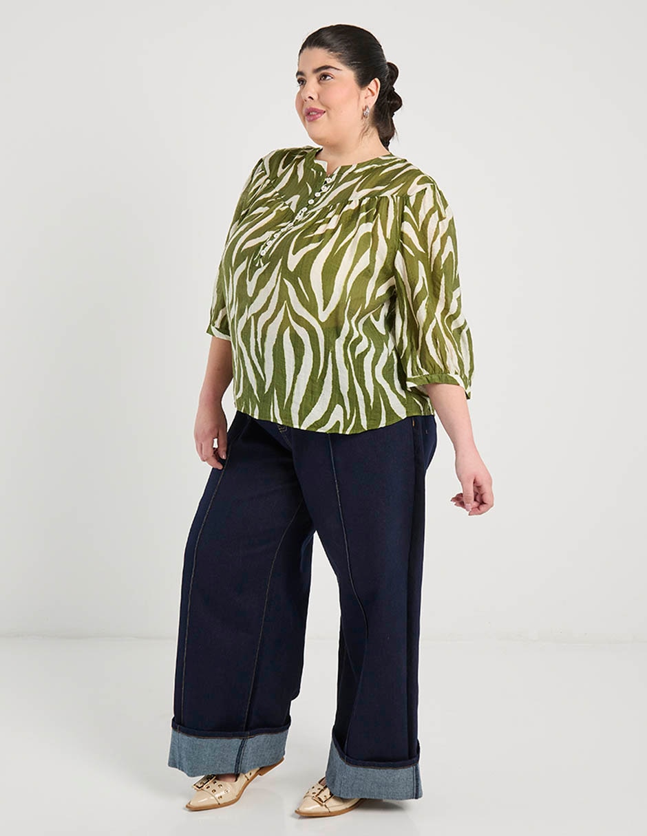 Jeans amplio a la cintura Weekend plus para mujer
