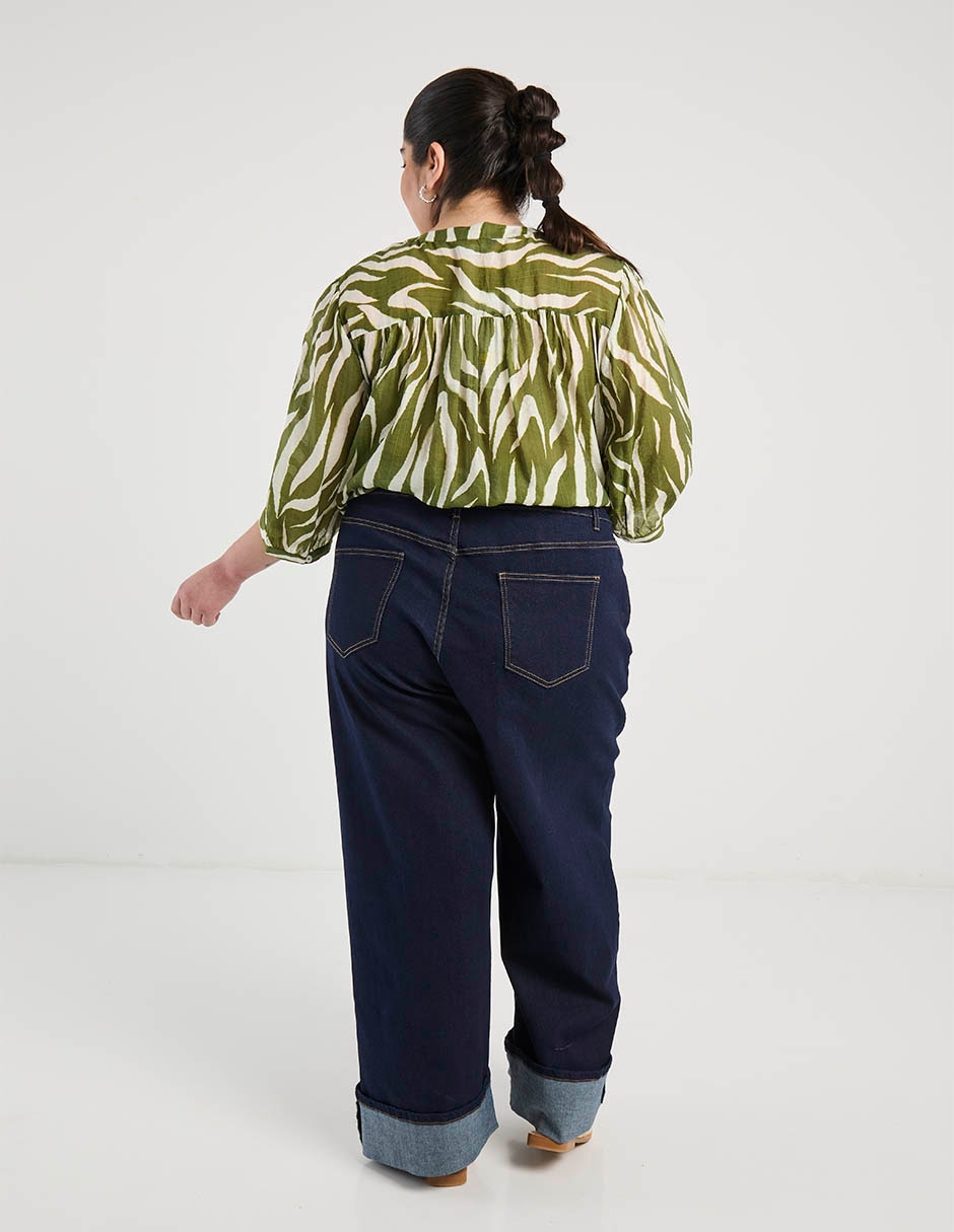 Jeans amplio a la cintura Weekend plus para mujer