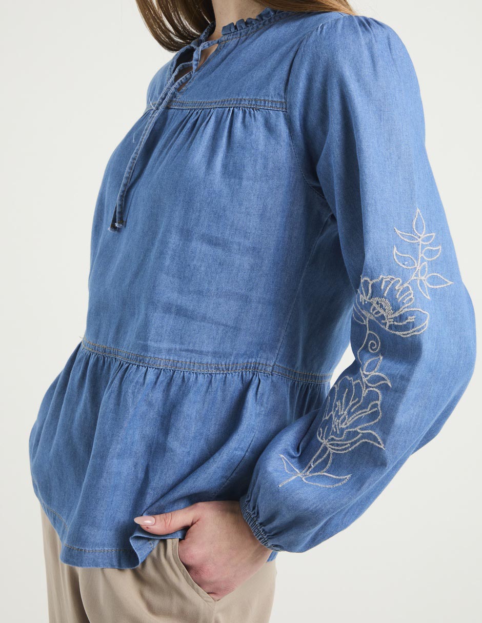 Blusa manga larga para mujer 7