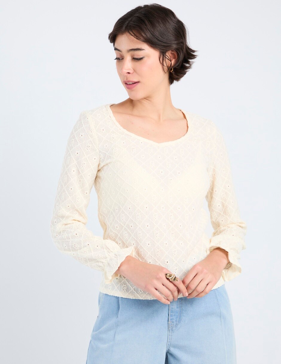 Blusa manga larga para mujer 7