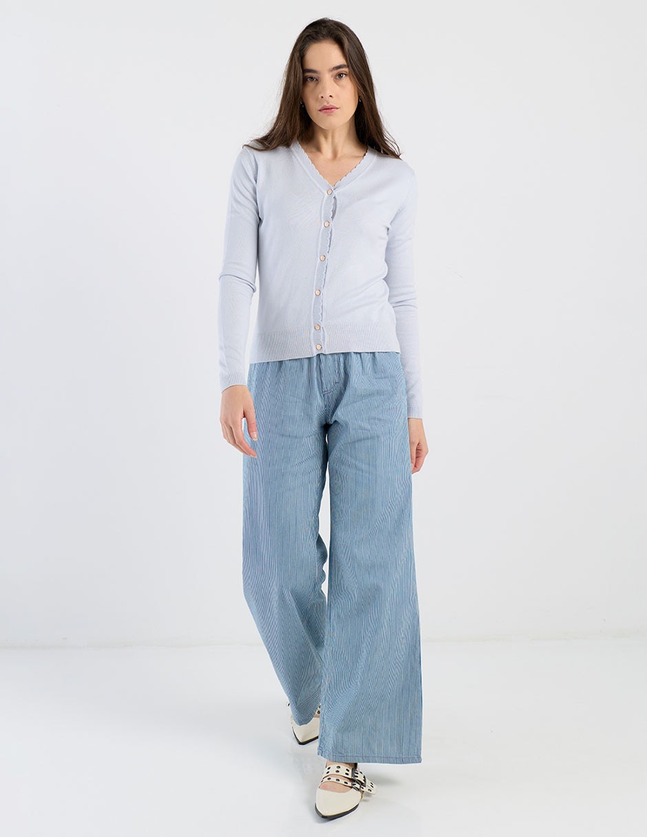 Jeans easy pant wide leg para mujer 5