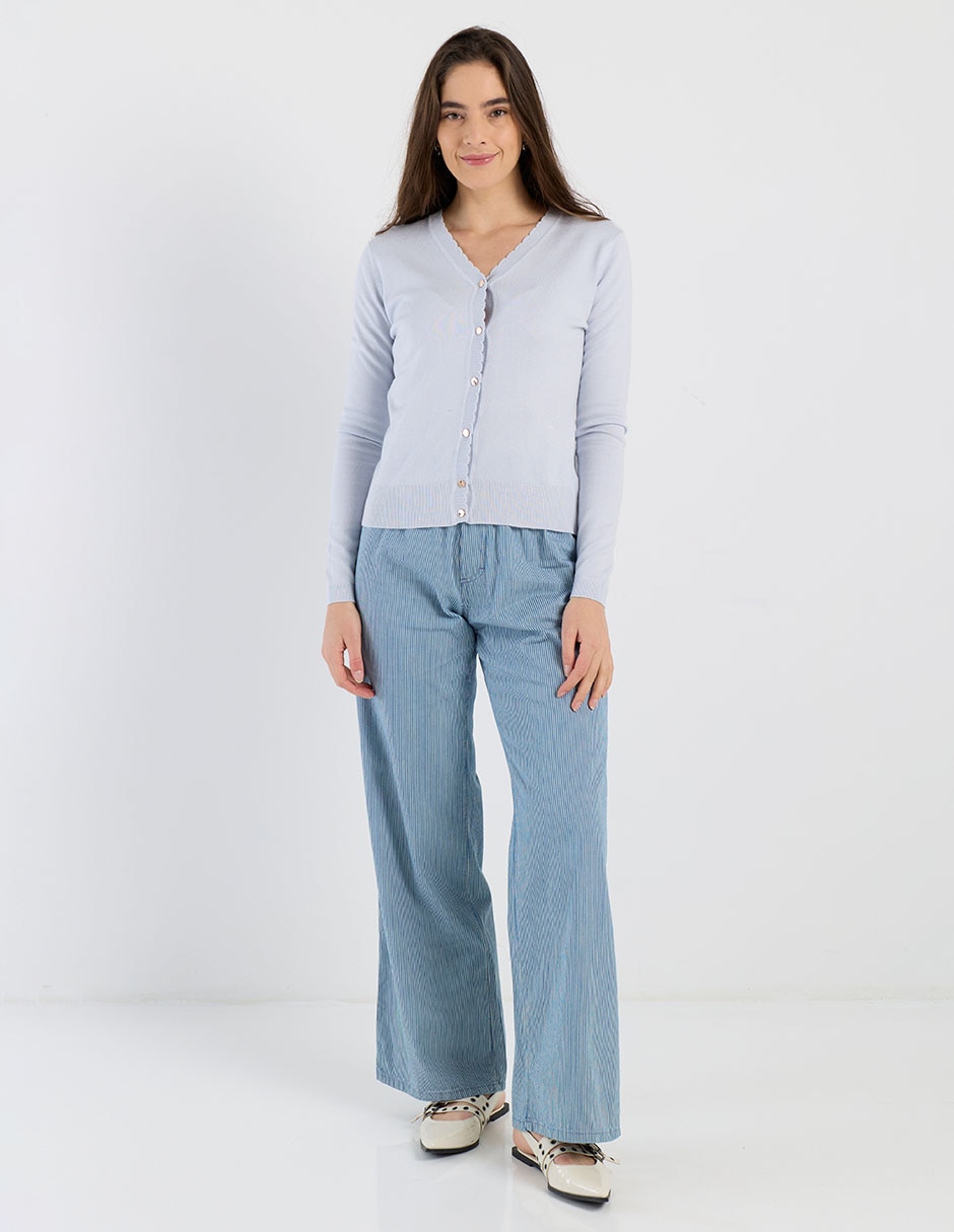 Jeans easy pant wide leg para mujer 4