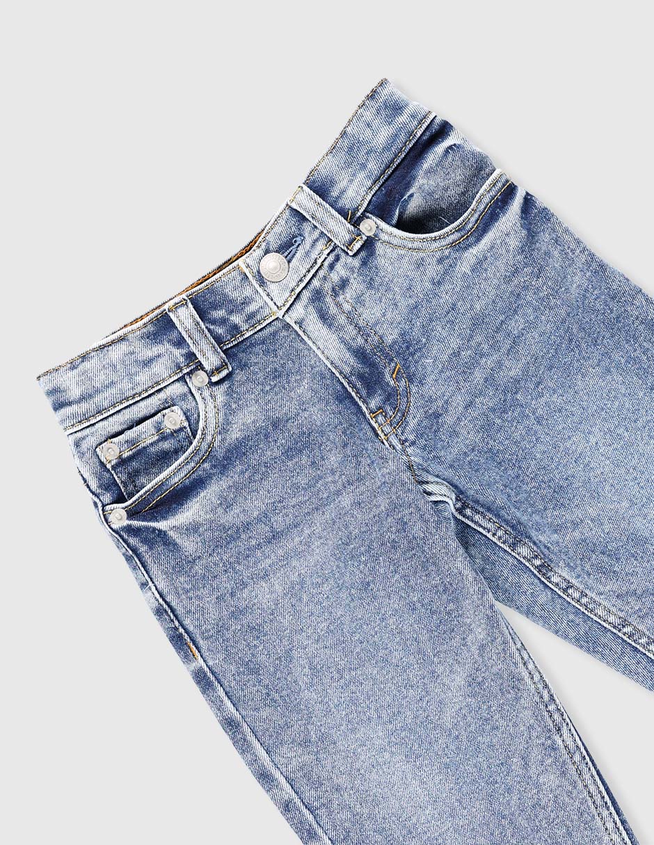 Jeans straight lavado stone wash para niño 6