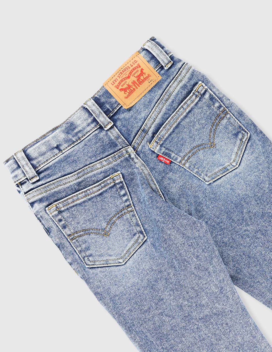 Jeans straight lavado stone wash para niño 7