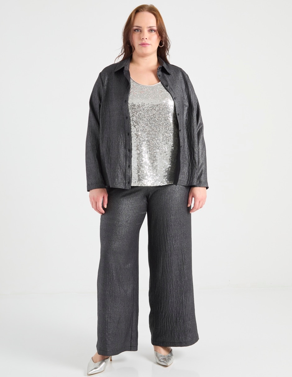 Blusa Contempo Plus manga larga para mujer