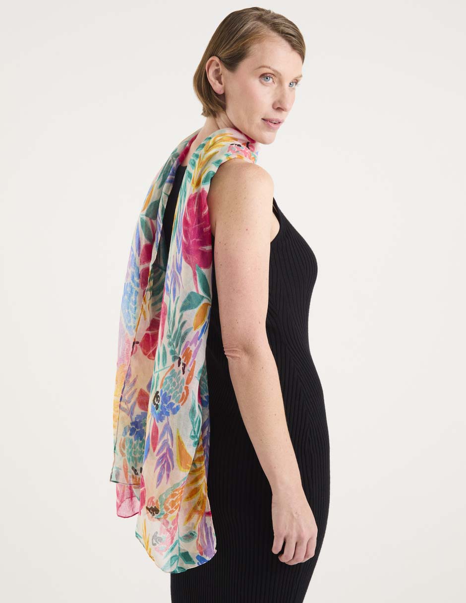 Pashmina con estampado floral para mujer Pashmina con estampado floral para mujer