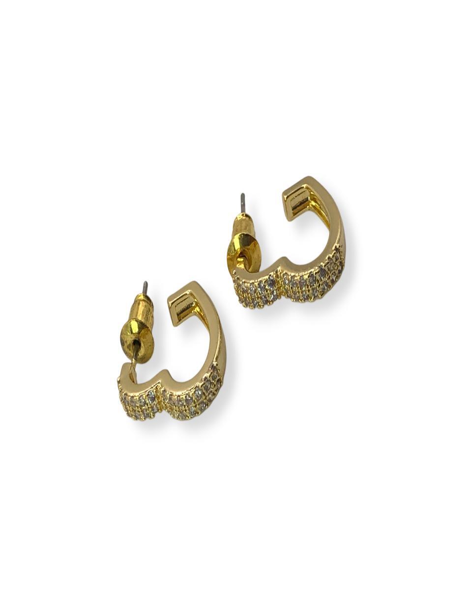 Broqueles con acabado baño de oro 14 K 2