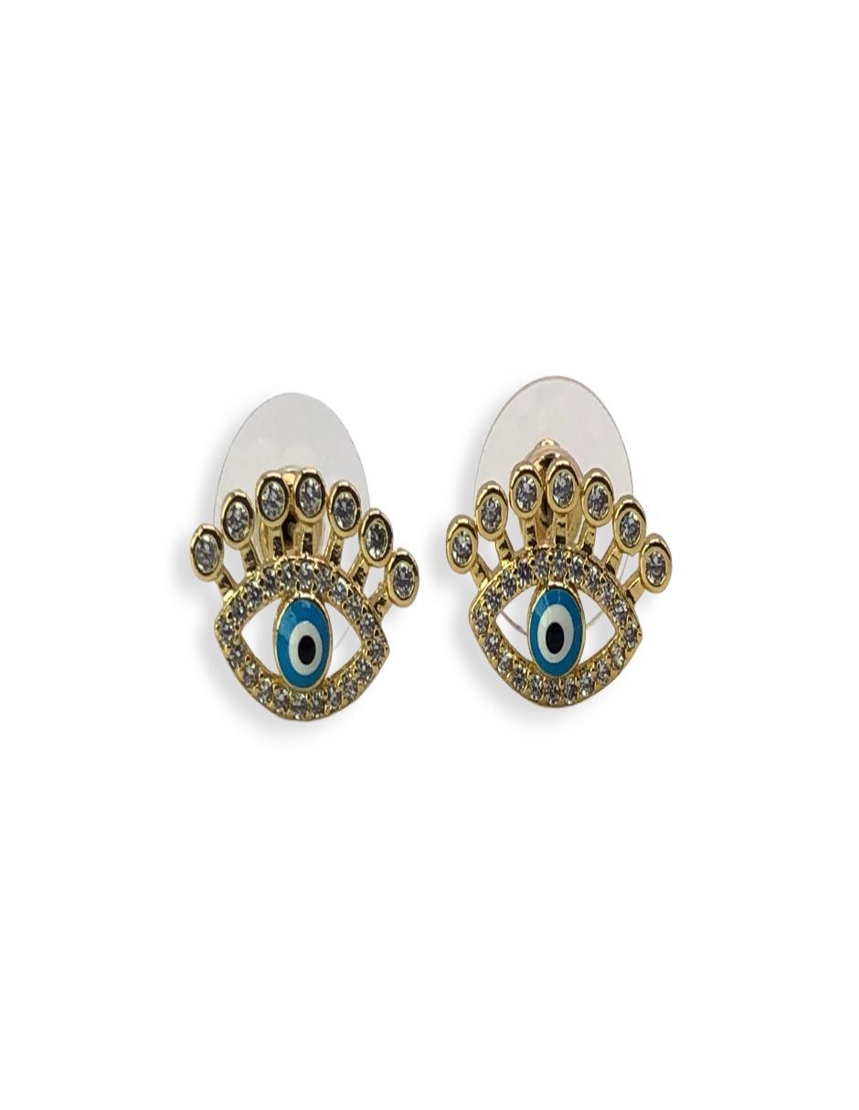 Broqueles de ojo con acabado baño de oro 14 K Broqueles de ojo con acabado baño de oro 14 K