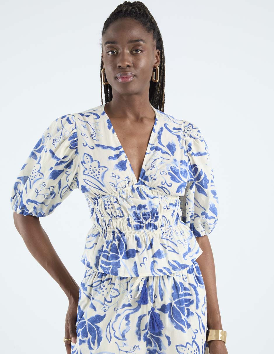 Blusa manga al codo para mujer 1