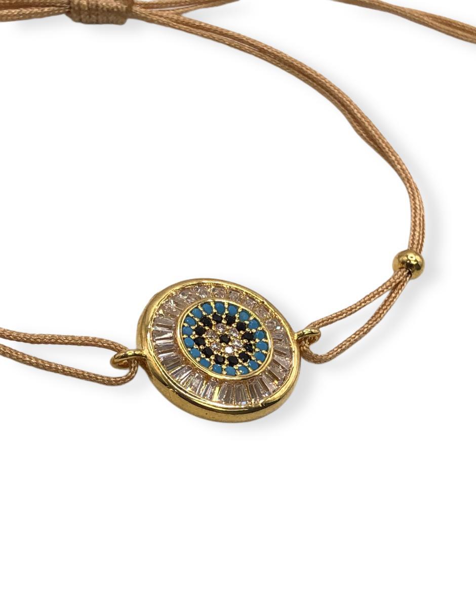 Pulsera con zirconia acabado baño de oro 14 K 2