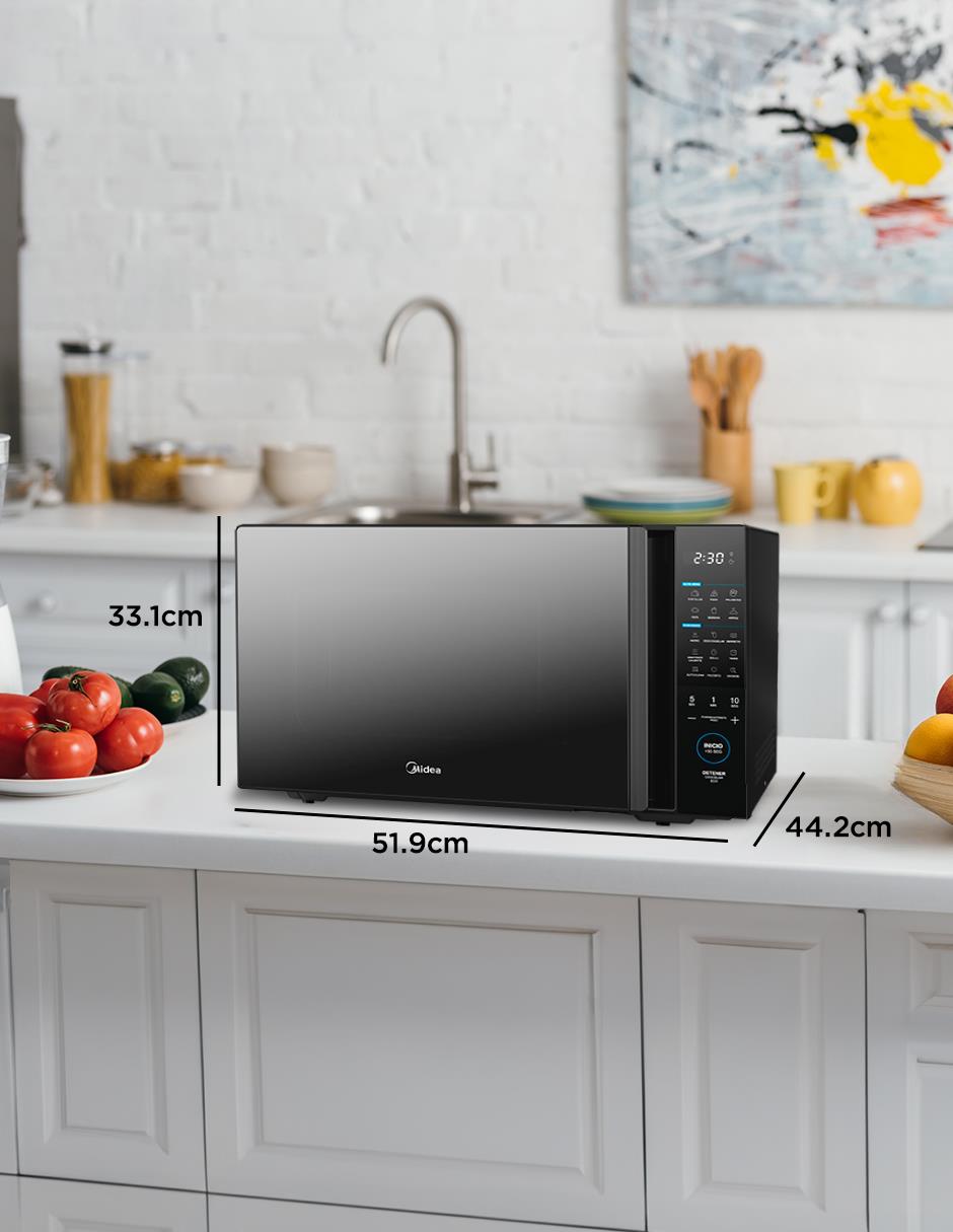 Horno de microondas convencional Midea modelo MMDT14S2MB de 1.4 pies cúbicos