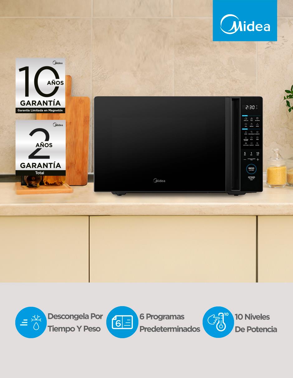Horno de microondas convencional Midea modelo MMDT14S2MB de 1.4 pies cúbicos