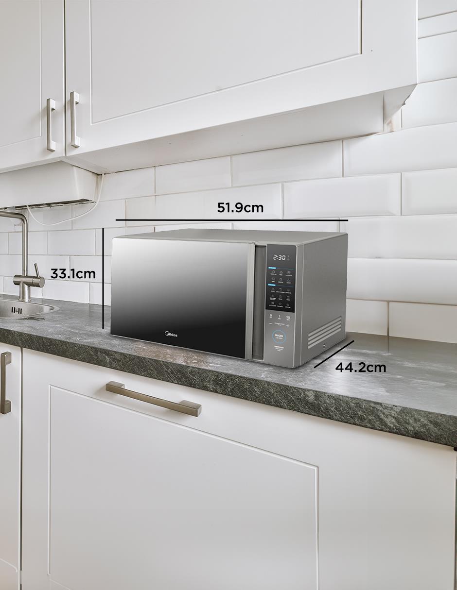 Horno de microondas convencional Midea modelo MMDT14S2MG de 1.4 pies cúbicos