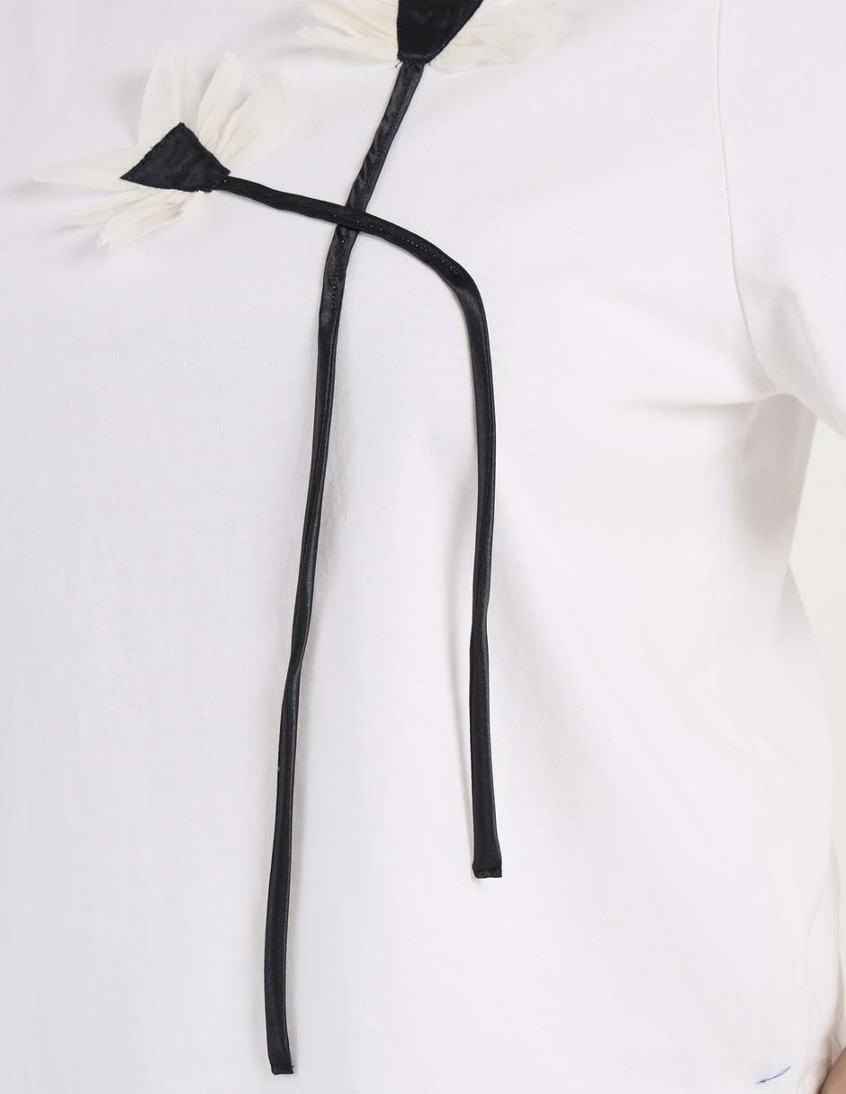 Blusa manga corta Contempo Plus cuello redondo para mujer