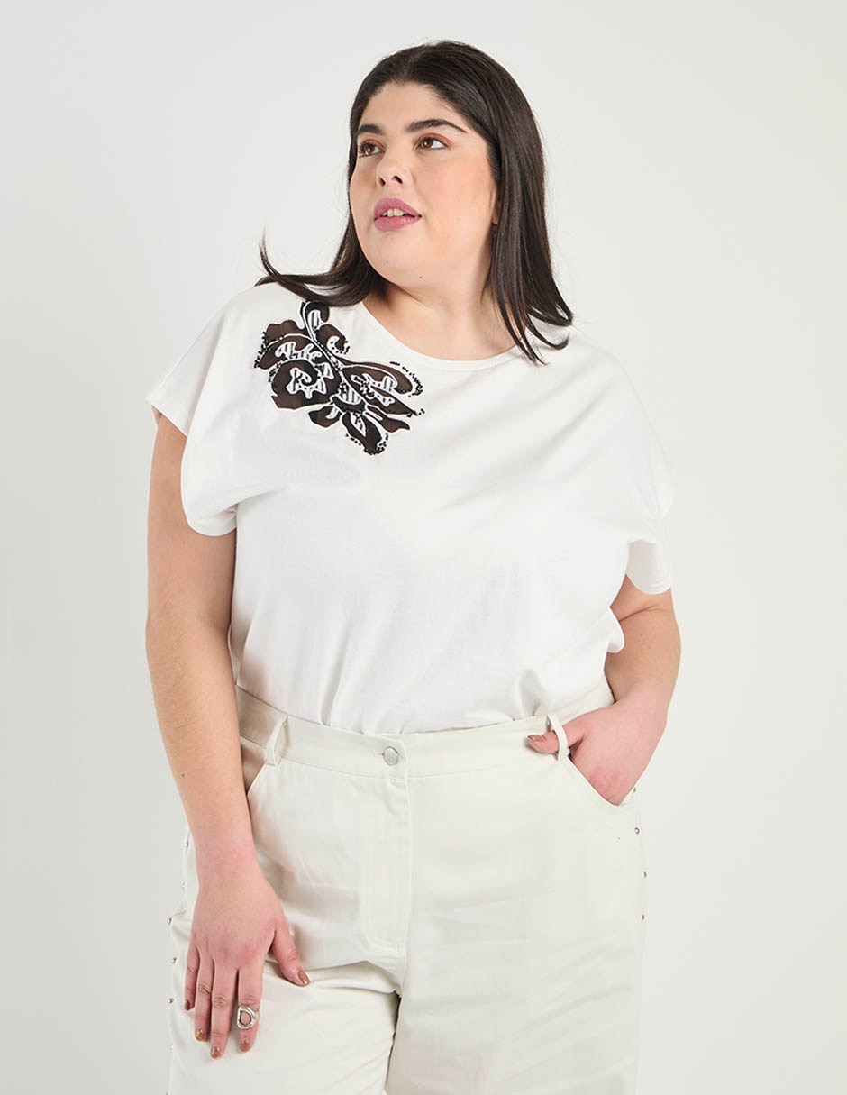 Playera manga corta cuello redondo para mujer Playera manga corta cuello redondo para mujer