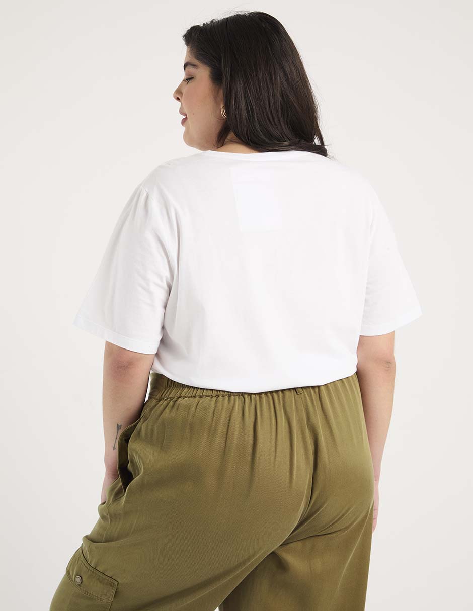 Playera manga corta cuello redondo para mujer 2