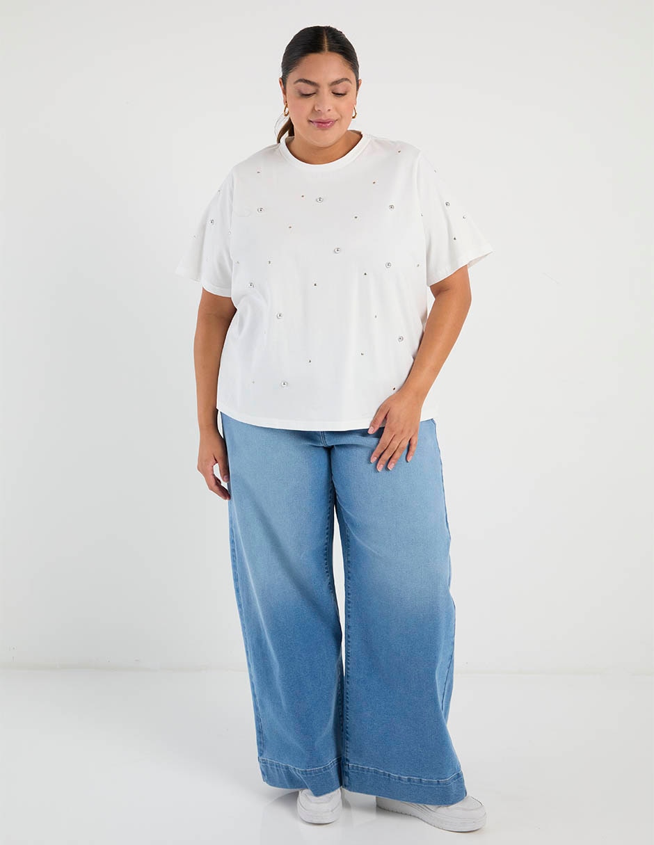Playera manga corta cuello redondo para mujer Playera manga corta cuello redondo para mujer