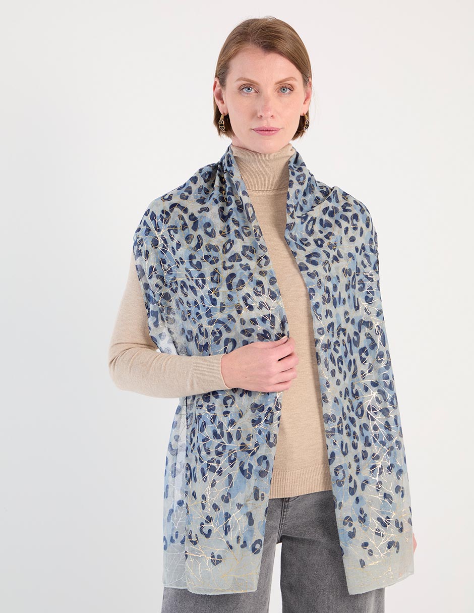 Pashmina con estampado animal print para mujer