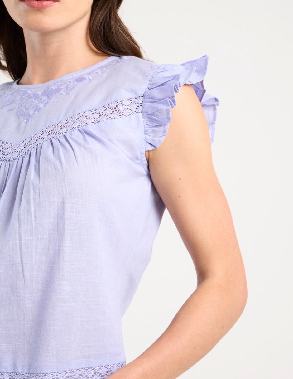 Blusa manga corta para mujer 4