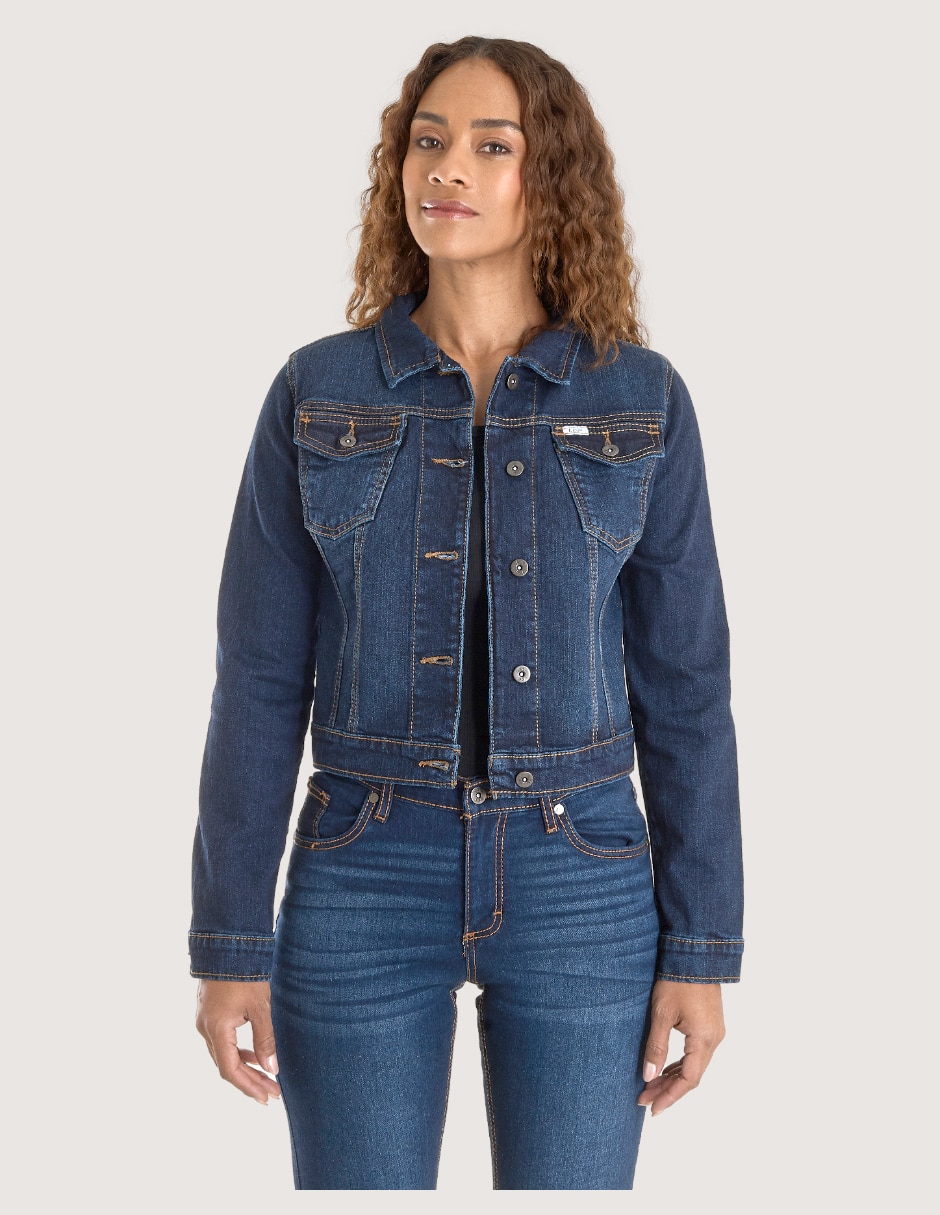 Chamarra denim de mezclilla para mujer Chamarra denim de mezclilla para mujer