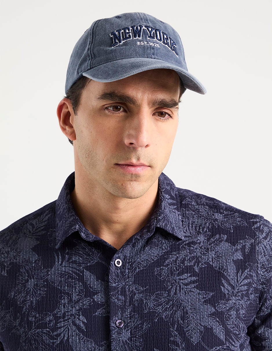 Gorra visera curva hebilla casual para hombre