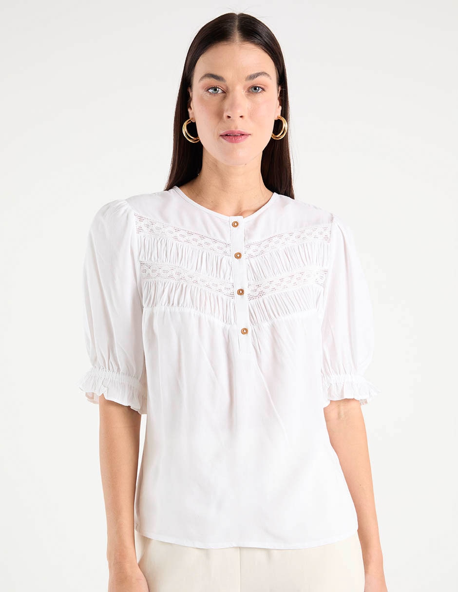 Blusa Week By Weekend manga al codo para mujer