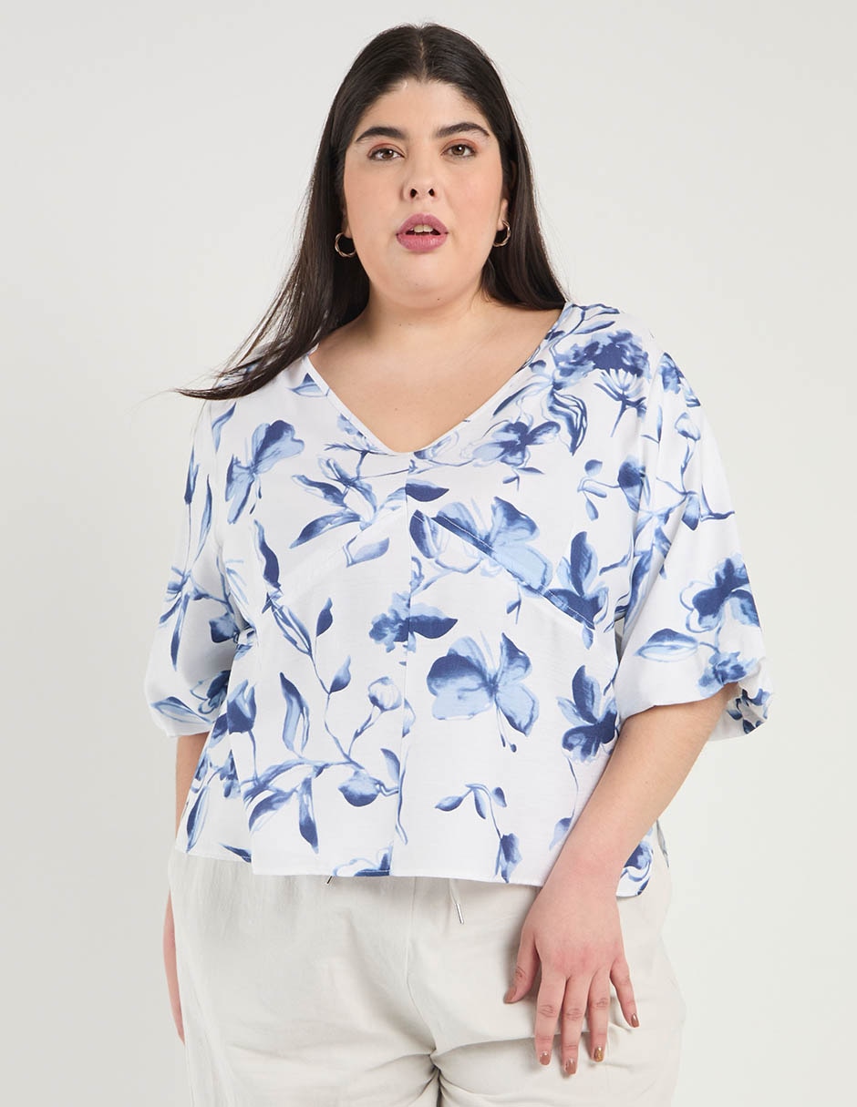 Blusa manga al codo para mujer 1