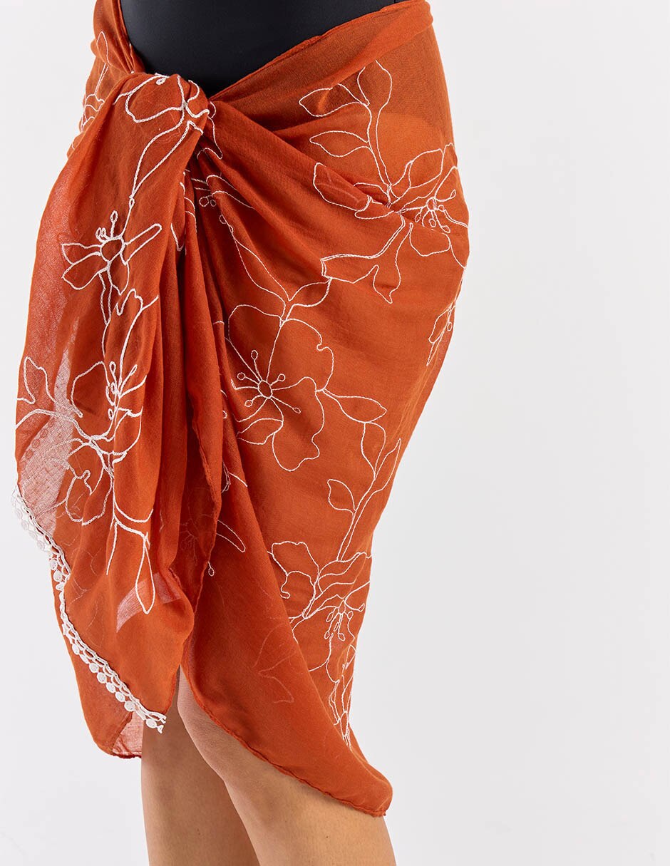 Pareo con estampado floral para mujer 4