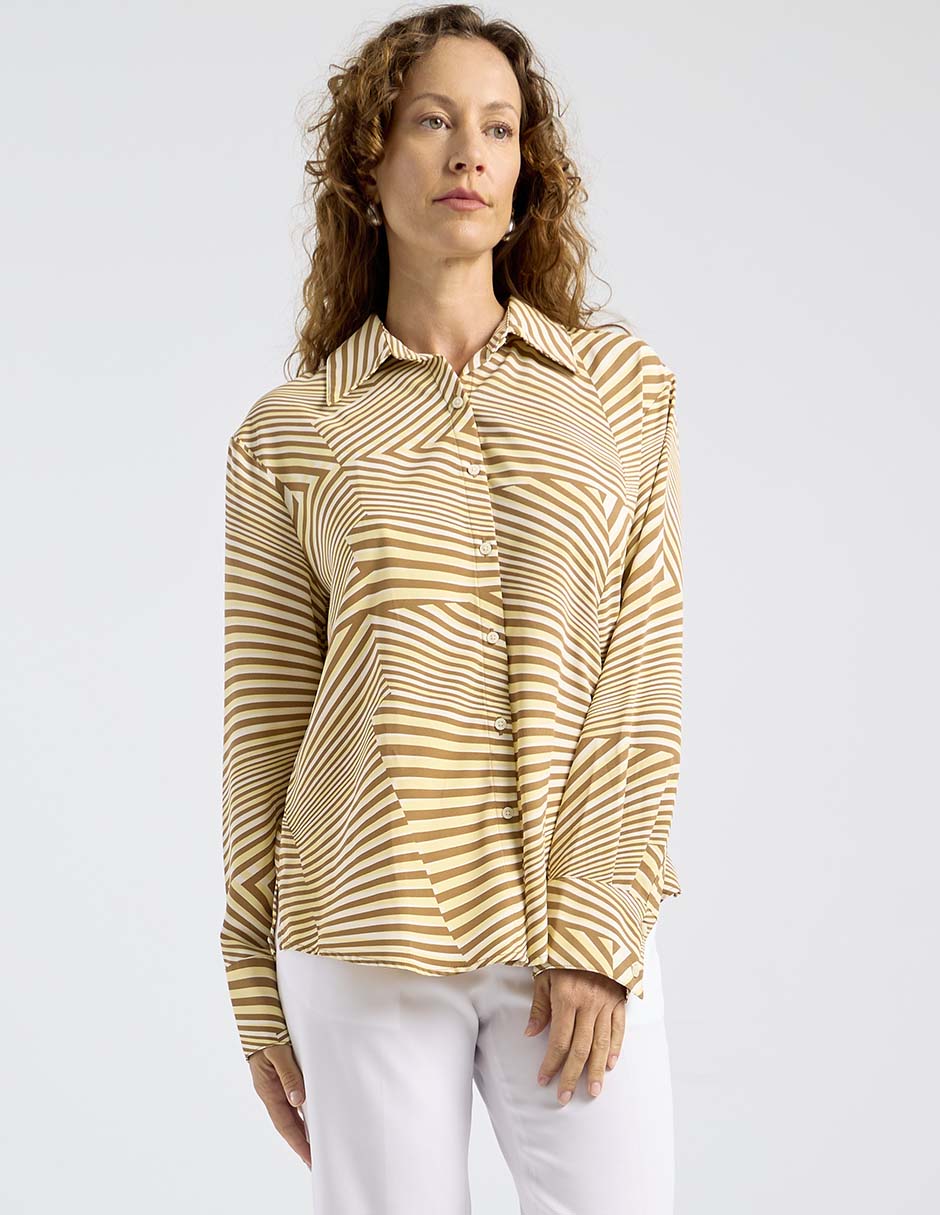 Blusa camisera Liz& manga larga para mujer 7
