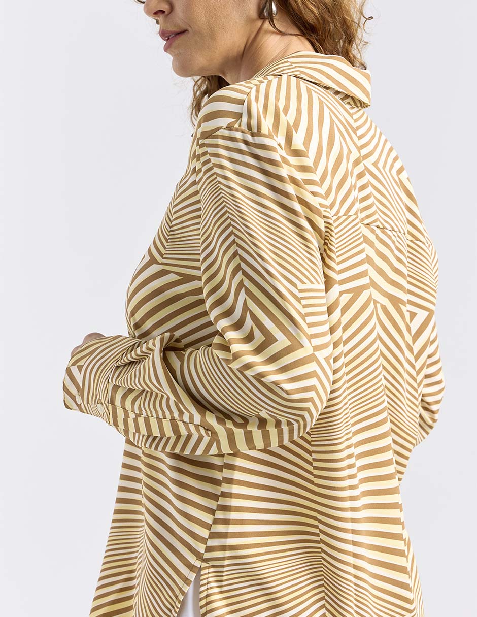 Blusa camisera Liz& manga larga para mujer 10