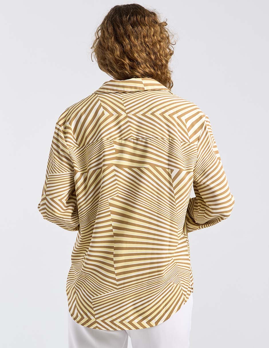Blusa camisera Liz& manga larga para mujer 11