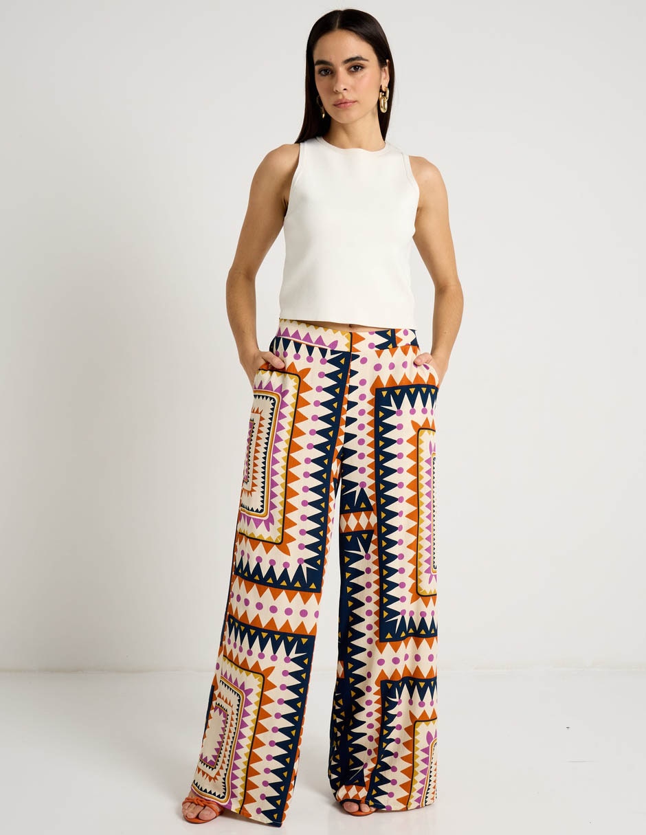 Pantalón relaxed week by weekend flare para mujer
