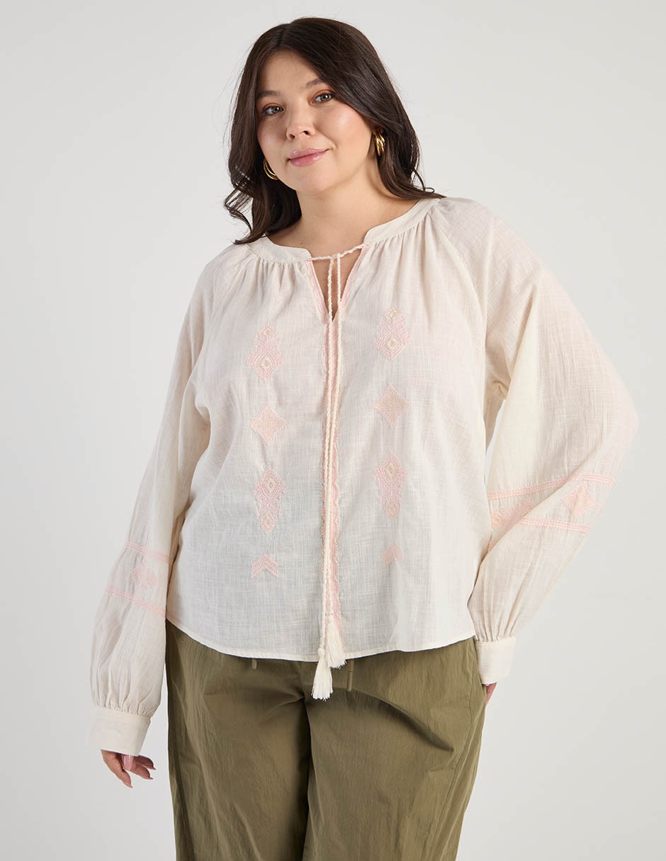 Blusa manga larga para mujer