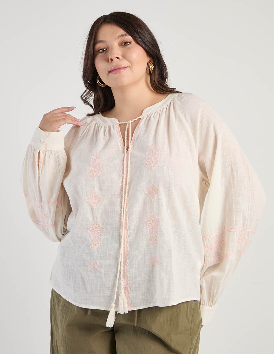 Blusa Weekend Plus manga larga para mujer