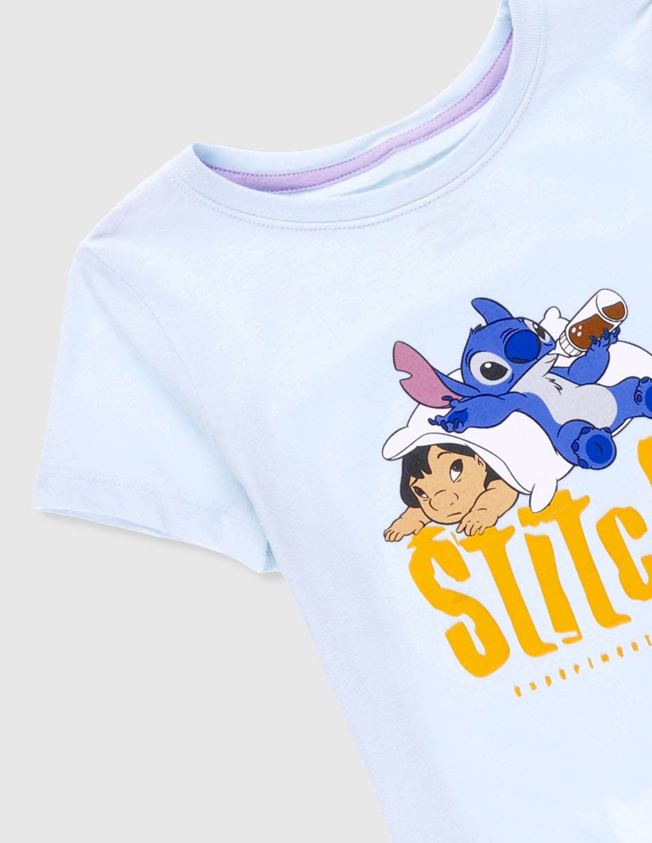 Playera Stitch manga corta para niña 3
