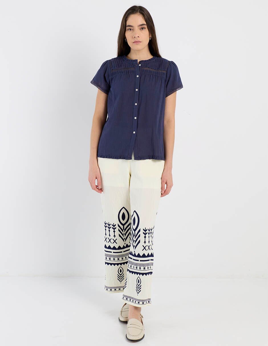 Blusa Charol By October manga corta para mujer 7