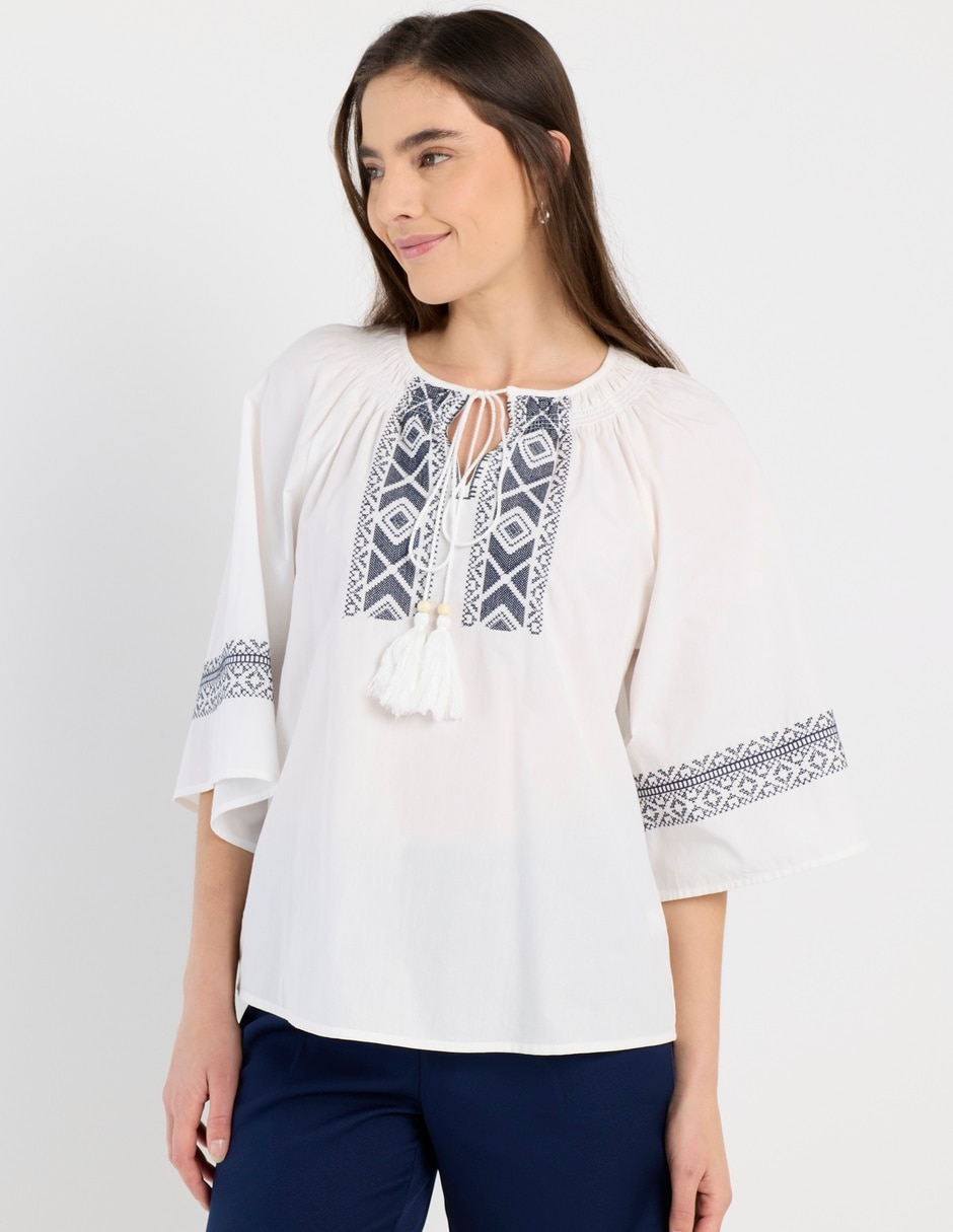 Blusa Charol By October manga 3/4 para mujer 1