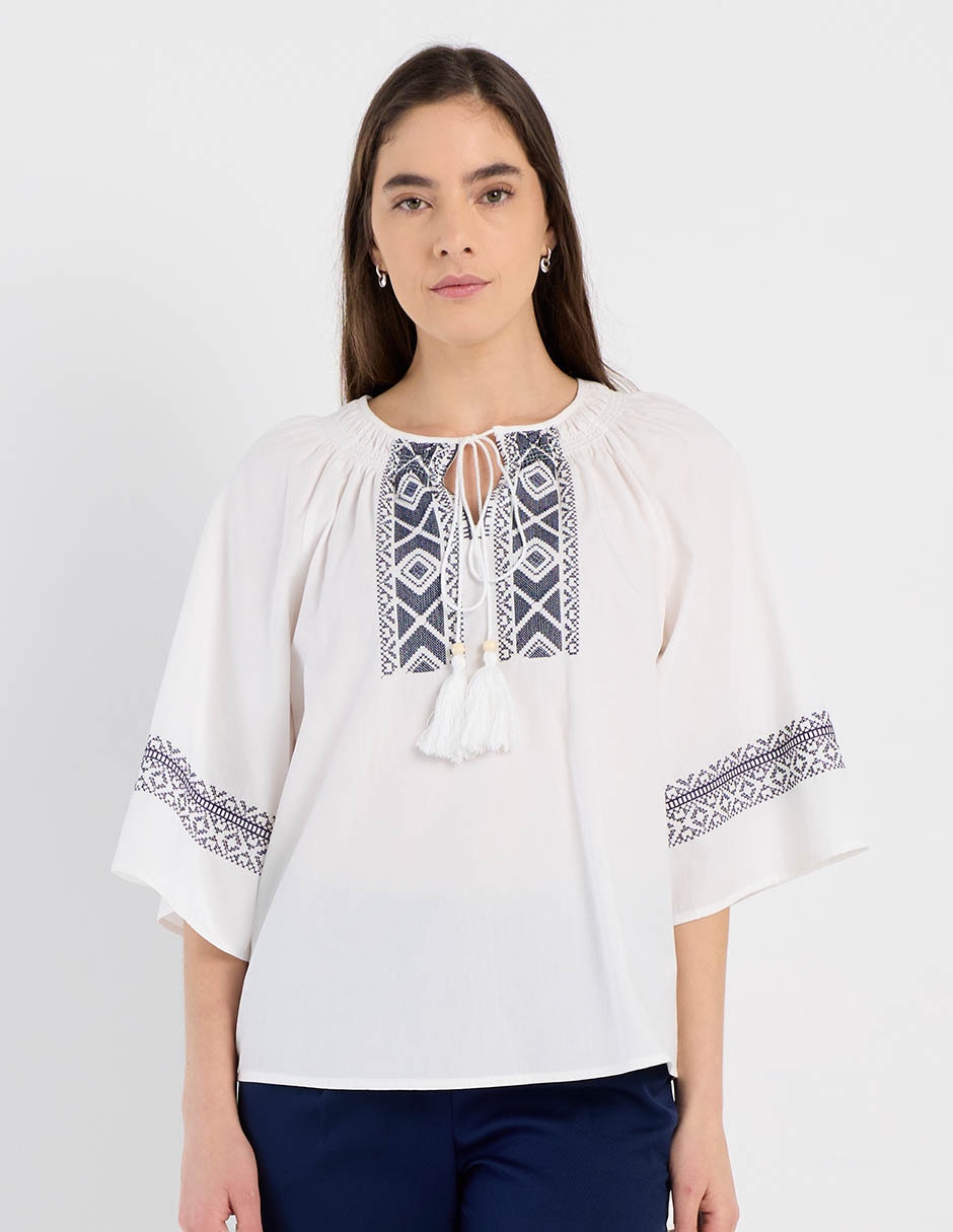 Blusa Charol By October manga 3/4 para mujer 7