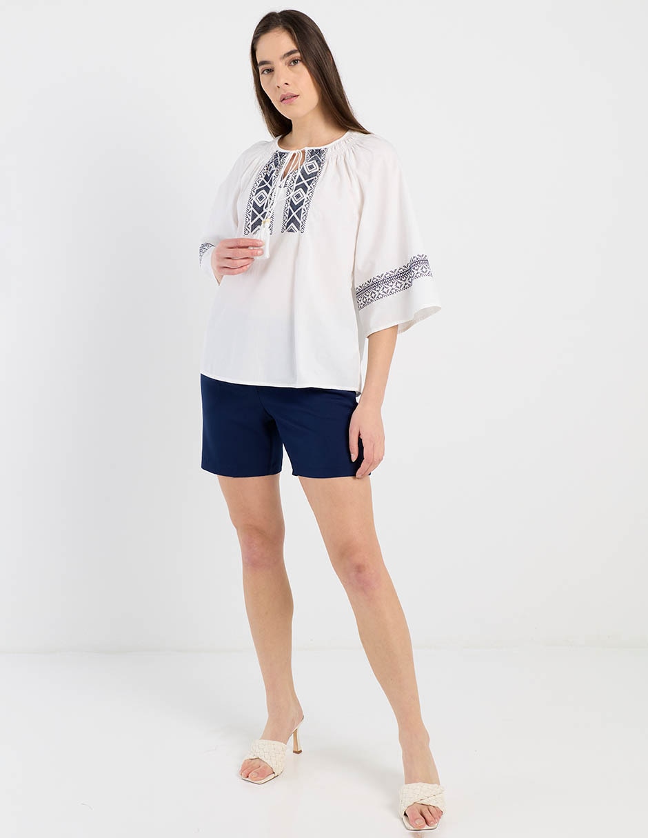 Blusa Charol By October manga 3/4 para mujer 8