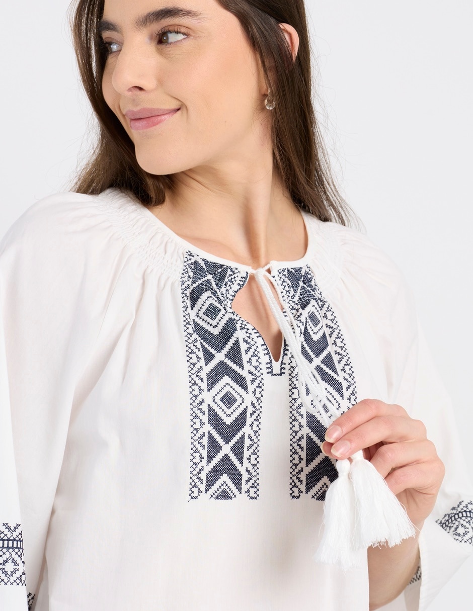 Blusa Charol By October manga 3/4 para mujer 9
